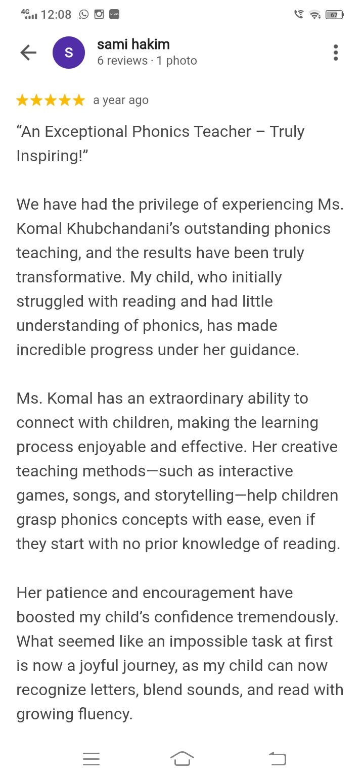 Teacher & Parent Praise